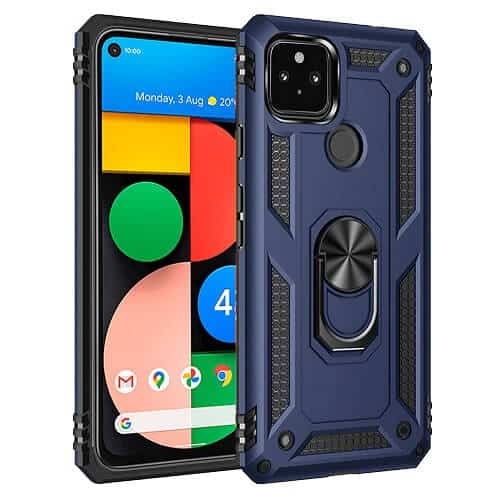 Google Pixel 4a 5G Anti Scratch Rugged Magnetic Car Mount Ring Case Cover (Navy Blue) Google Pixel 4a 5G Anti Scratch Rugged Magnetic Car Mount Ring Case Cover (Navy Blue)